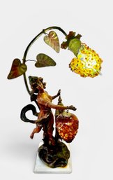 Vintage French Art Nouveau Figural Table Lamp