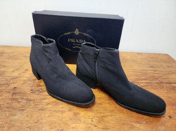 Amazing PRADA Booties In Original Box. Size 35.  Engraved Logo On Bottom
