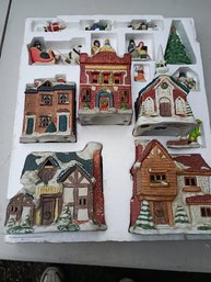 Kirkland Traditions Victorian Village Porcelain Christmas Village Set.