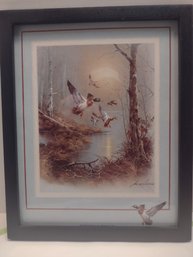 Ducks In Flight Print Signed