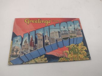 Vintage Baltimore MD Souvenir Postcard View Folder