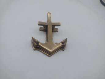 Vintage 70s Large Brass Anchor Clip