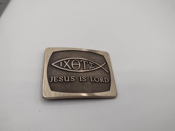 'JESUS Is Lord' Brass Belt Buckle
