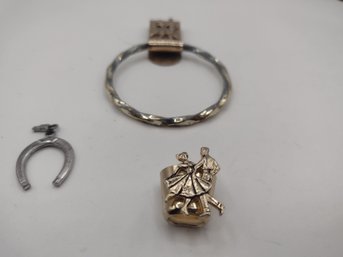 Square Dance Belt Loop Towel Holder. Tie Slide And Horseshoe