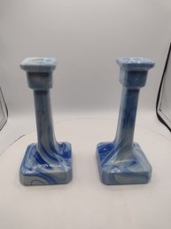 Vintage Glass?  Candle Holders
