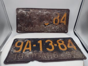 Collectible 1933 Idaho License Plates