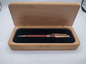 Wood Case And Ink Pen