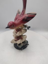 Vintage 10' Pink /Black /Orange Bird Figurine