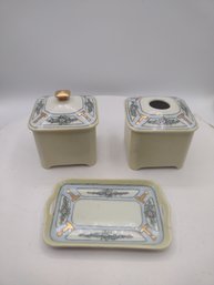 Vintage  3 Piece Vanity Set, Mary M. King . France