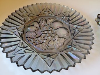 Vintage Iridescent Carnival Glass Plate