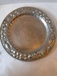 Embossed Pewter Platter