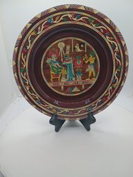 Egyptian Mother-of-pearl Inlaid Wooden Art Wall Plate