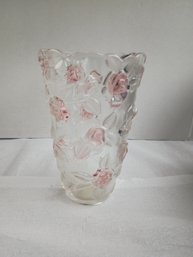 Mikasa Bella Rosa Pink Frost Crystal Vase