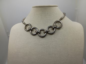 Vintage Monet ? Silver-tone Link Collar Necklace.