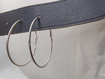 Large, Silver-toned Hoop Earrings