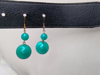 Vintage Beach Summer Vibe Resin Turquoise Long Drop Earrings.