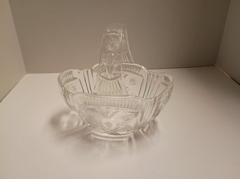 Crystal Flower Basket - Vintage Mid Century