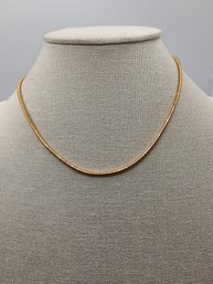 Gold-tone Square Cable Chain Necklace.