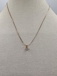 Classic Solitaire Pendant Necklace, Featuring A Single Round-cut Gemstone
