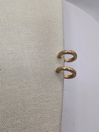 Yellow Gold Tone Huggie-style Earrings