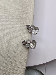 Vintage Rhinestone Cluster Screw-back Earrings