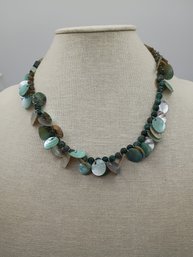 Long Shell Coin Layered Necklace