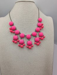Hot Pink Bubble Statement Necklace