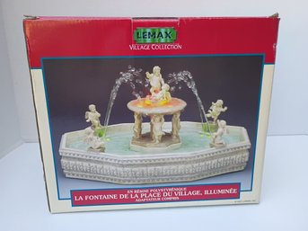 Lemax Lighted Village Square Fountain Collectible Tabletop Piece