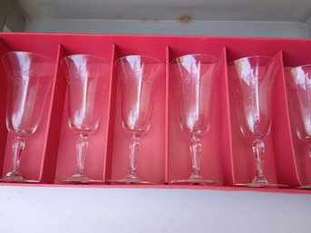 Vintage Set Of 6 Champagne Flutes
