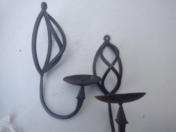 (2) Metal Wall Mount Candle Holders