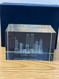 Vintage Glass New York Paperweight