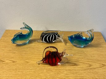 Grouping Of Glass Fish Ornaments