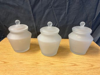 Set Of 3 Glass Spice Holders