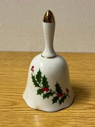 All The Trimmings Christmas Holly Porcelain Bell