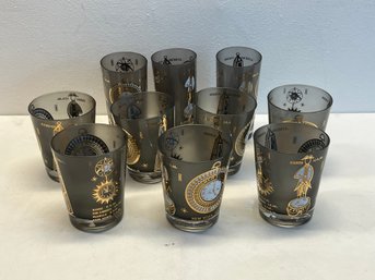 Set Of 10 Unique Art Glasses