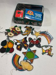 Original Stained Glass And Looney Toons Ornaments