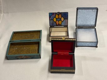 Interesting Jewelry Boxes (Wood, Spanish, And Stained Glass)