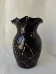 Black & Red Handcrafted Flower Vase