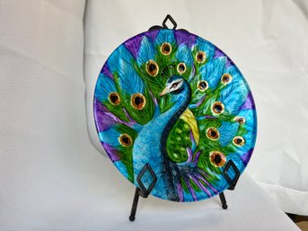 Peacock Plate With Stand