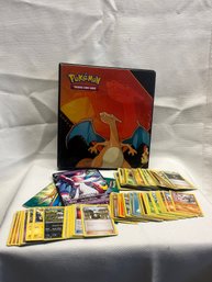 Collection Of Pokmon Cards, Stickers And A Pokmon Binder