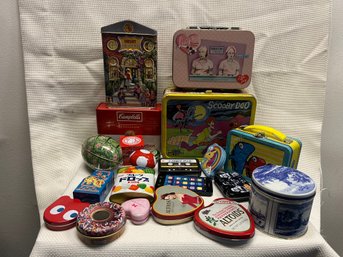 Collection Of Tin Peppermint Boxes And Lunch Boxes