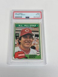 1981 Topps Johnny Bench Baseball Cards (PSA 4)