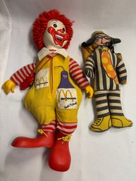 Vintage 1978 McDonald And Hamburglar Dolls
