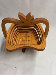 Vintage John Keim Wooden Collapsible Fruit Basket