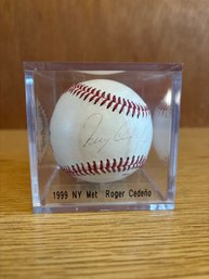 Autographed Roger Cedeno New York Mets Baseball