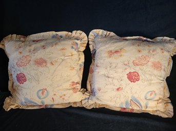 Floral Pattern Throw Pillows - Set Of 2
