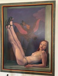 Jeff Dodd - Original Oil On Board, No COA 'Megan W/ Dumbo'