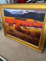 Martha Mans 'Rocky Mountain Red Willows' Oil On Canvas Very Large