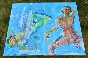 Yin - Yang 2/11/98. Paint On Canvas (has A Small Hole Shown In A Photo)