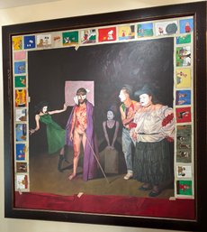 Jeff Dodd - Jesus Figure, Mimes And Cartoon Strips - Original Oil On Board, No COA